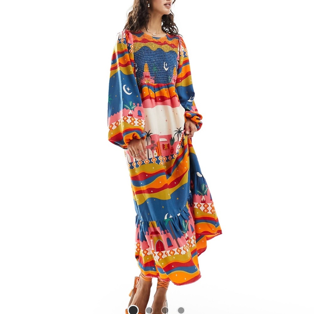 Never Fully Dressed ruffle hem midaxi dress